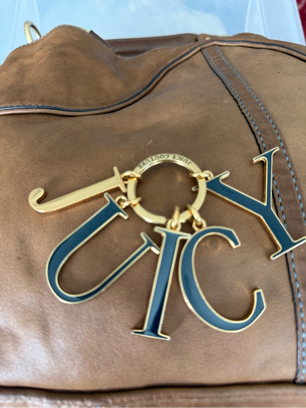 Juicy Couture Vintage Brown Leather Hobo Bag  Y2k